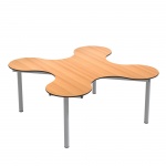 Kleeblatt 4er Tisch, 139x139 cm (B/T), Höhe wählbar, 